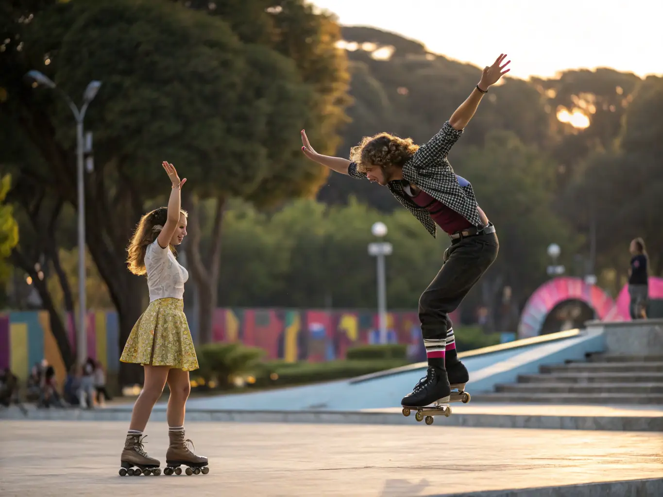 A skater performing a solo routine during a competition organized by Union Sportive de Mazères Lezons, highlighting the elegance and precision of artistic roller skating.