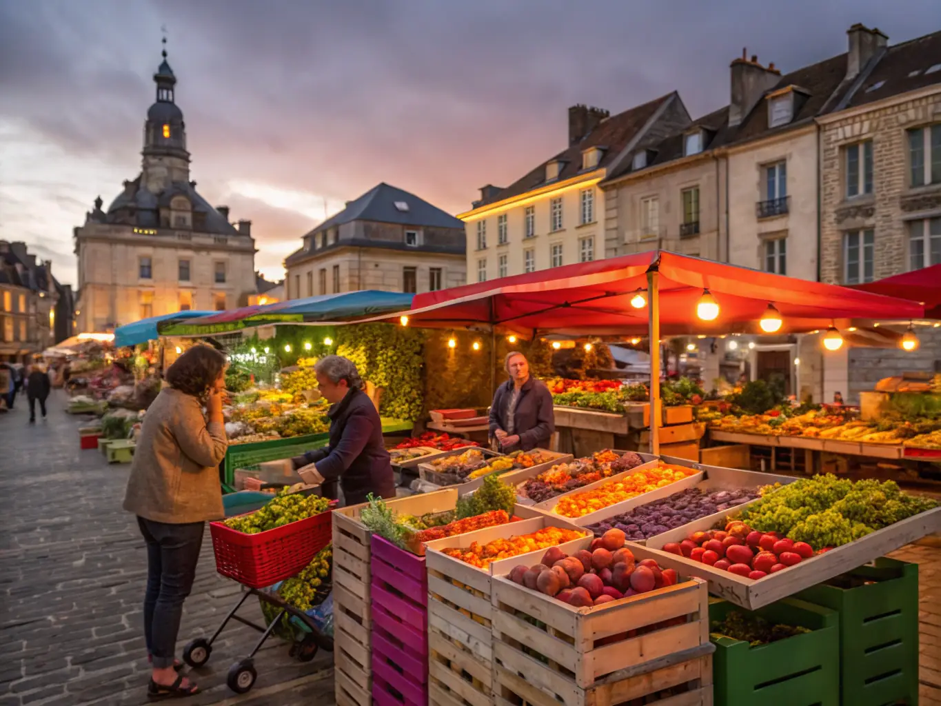 A vibrant scene from a community festival in Sous-Parsat, featuring local artisans, musicians, and performers showcasing their talents and celebrating the region's cultural traditions.